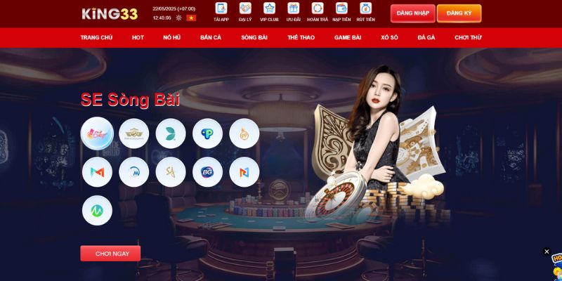 Sảnh cung cấp các trò CASINO tại nhà cái KING88